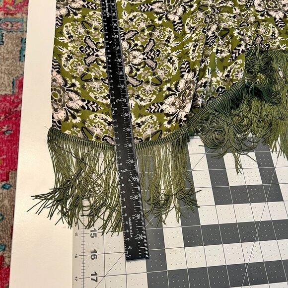 C EST 1946 Chic Luxury Resort Floral-Print Kimono w/Fringe Trim (One-Size) - Picture 9 of 9